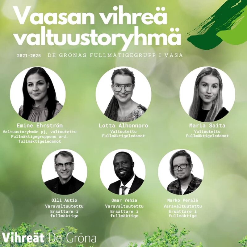 vihreiden valtuutettujen kasvokuvat